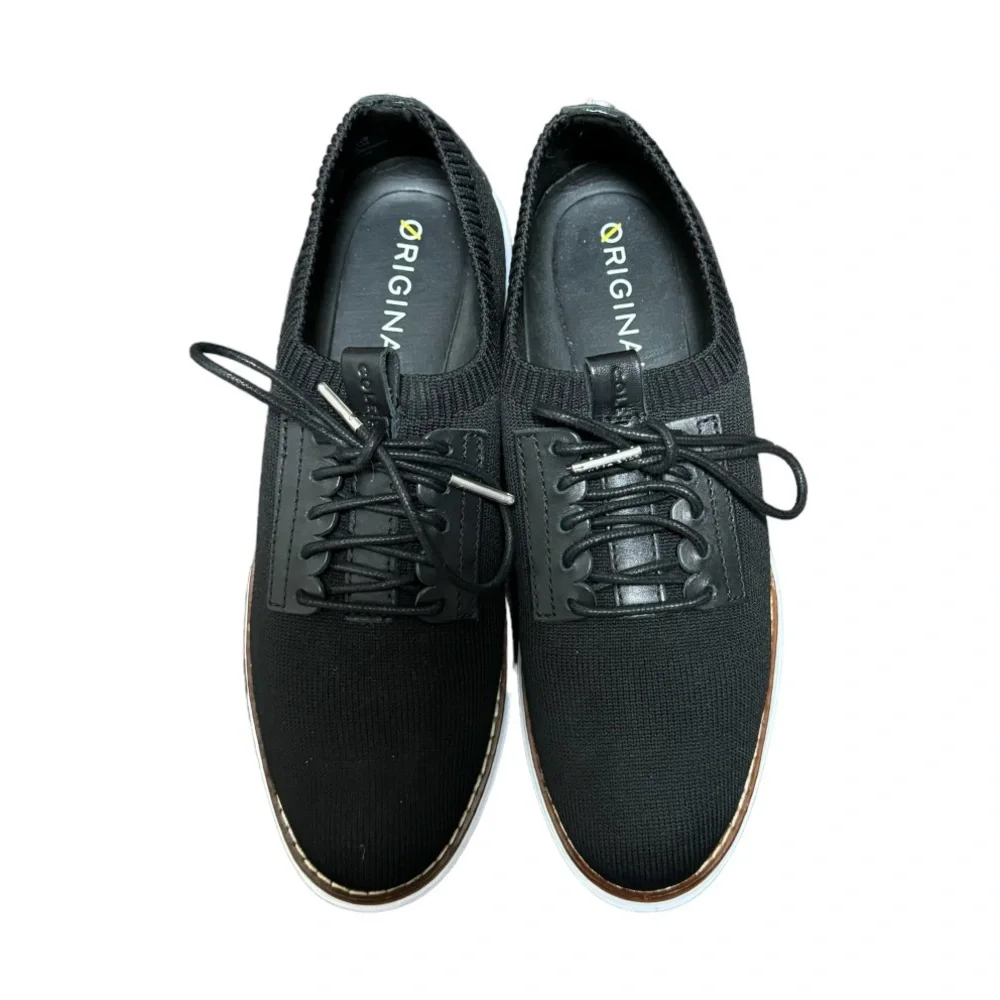 Cole Haan Womens ØriginalGrand Oxford Black Knit Leather Sneaker Shoes Size 5.5